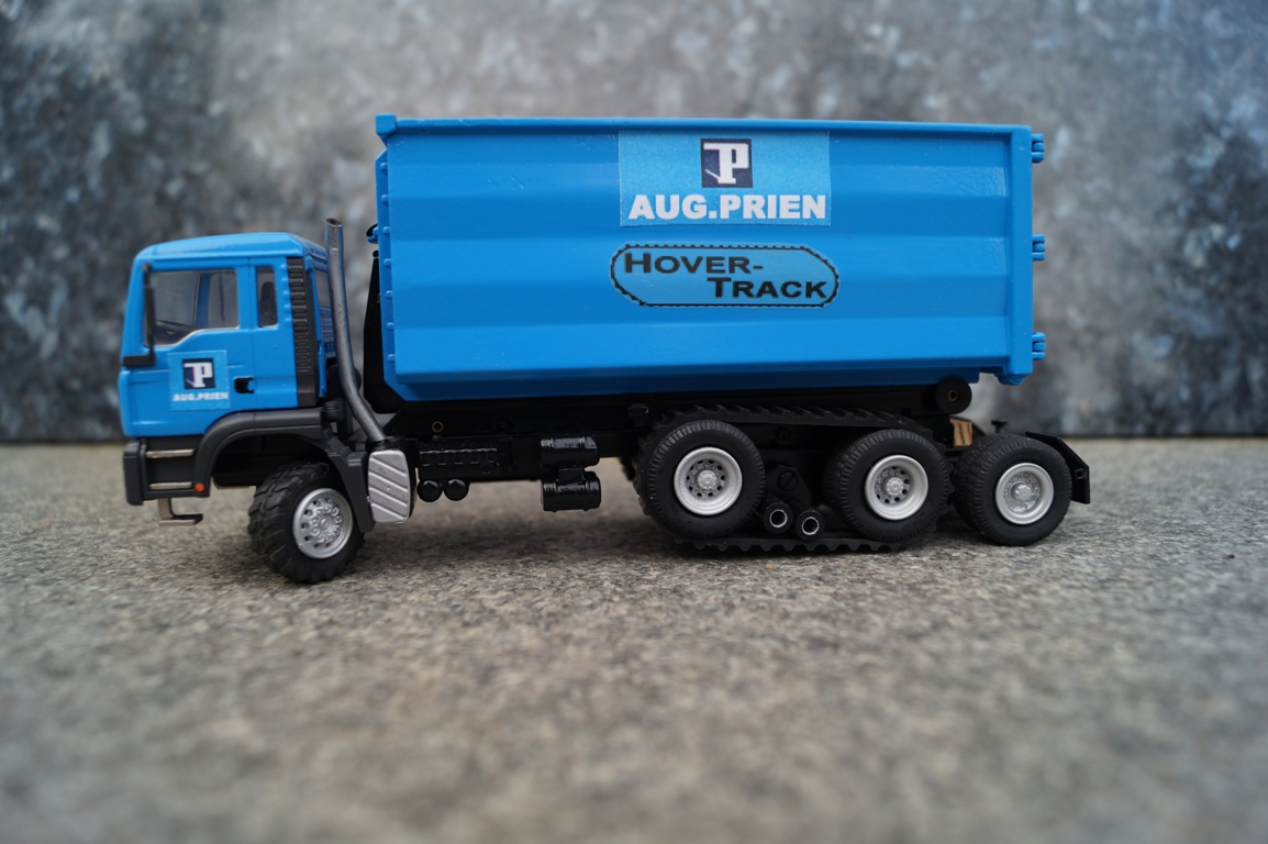 MAN 4 achs Abrollkipper mit Kettenlaufwerk " Aug. Prien"