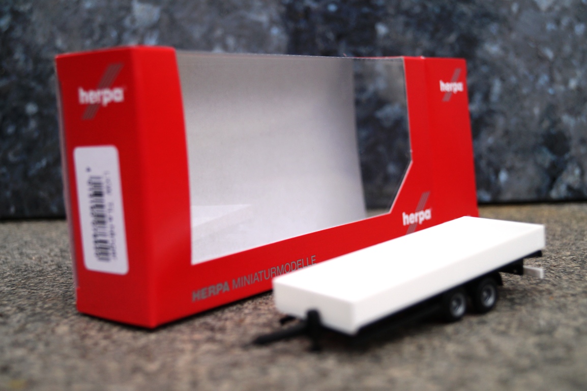 076920 - Herpa - LKW-Tieflade-Tandemanhänger, weiß