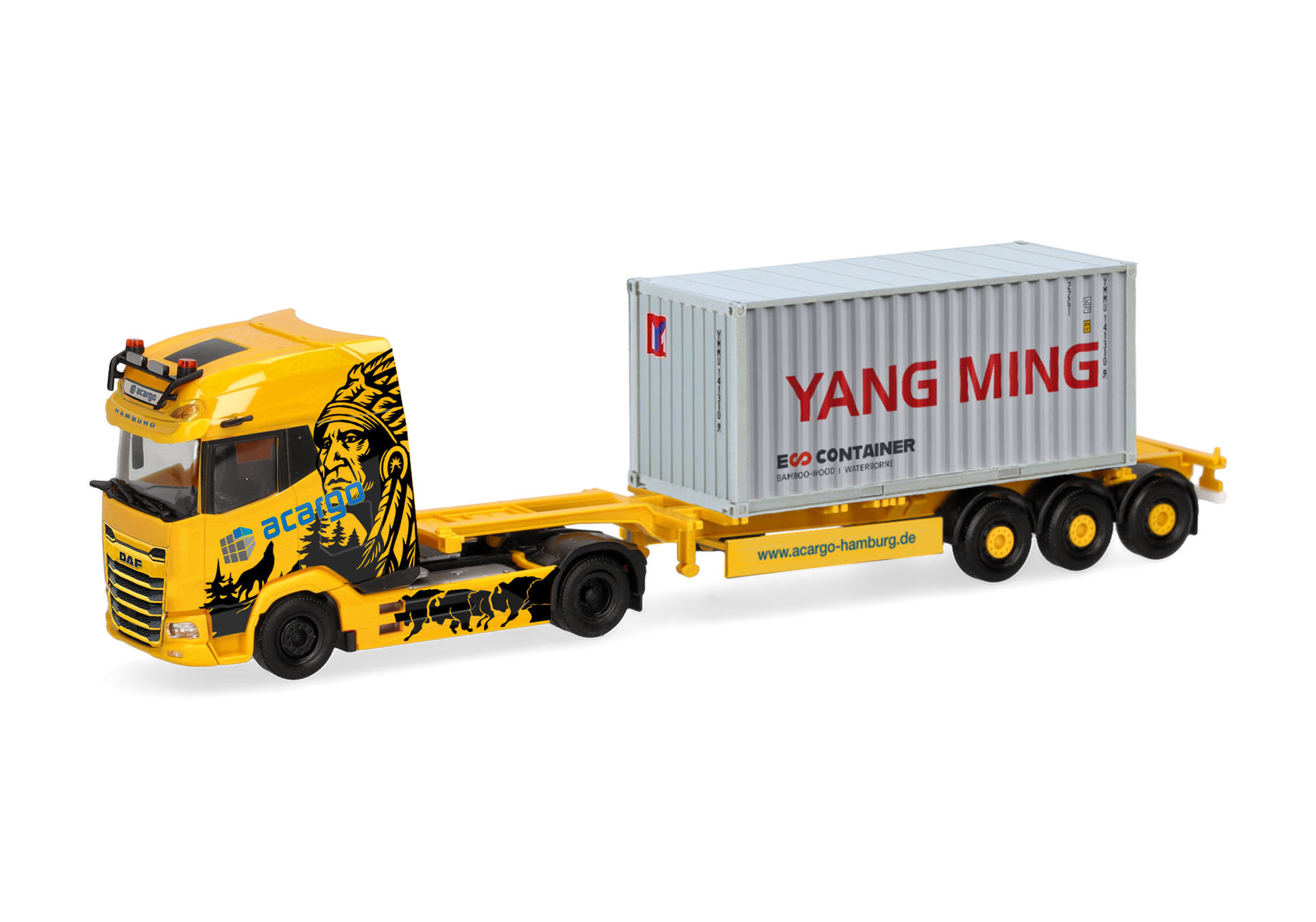 321914 -Herpa - DAF XG+ Container-Sattelzug "Acargo/YangMing"