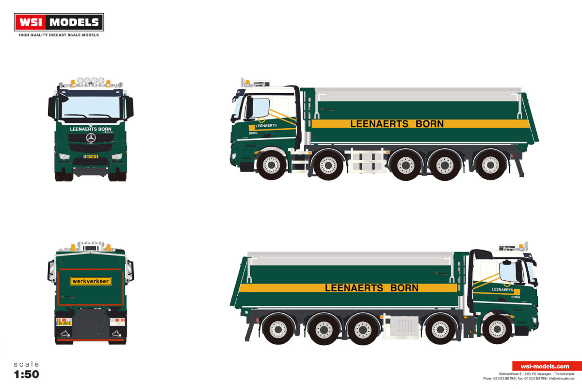 01-4912 - WSI - Mercedes-Benz Arocs MP4 10x4 Solokipper - Leenaerts Born - NL