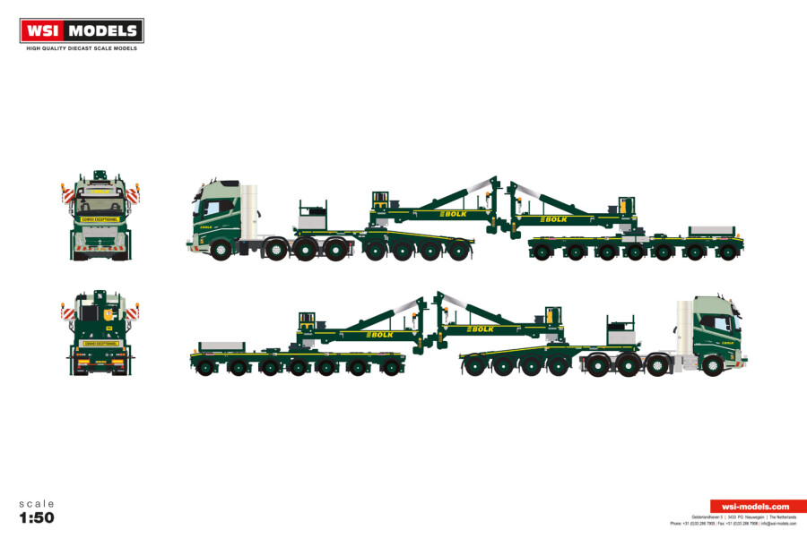 01-5375 - WSI - Volvo FH5GL XL 8x4 Windmühltransporter mit 4achs Dolly 7 achs - Bolk -D