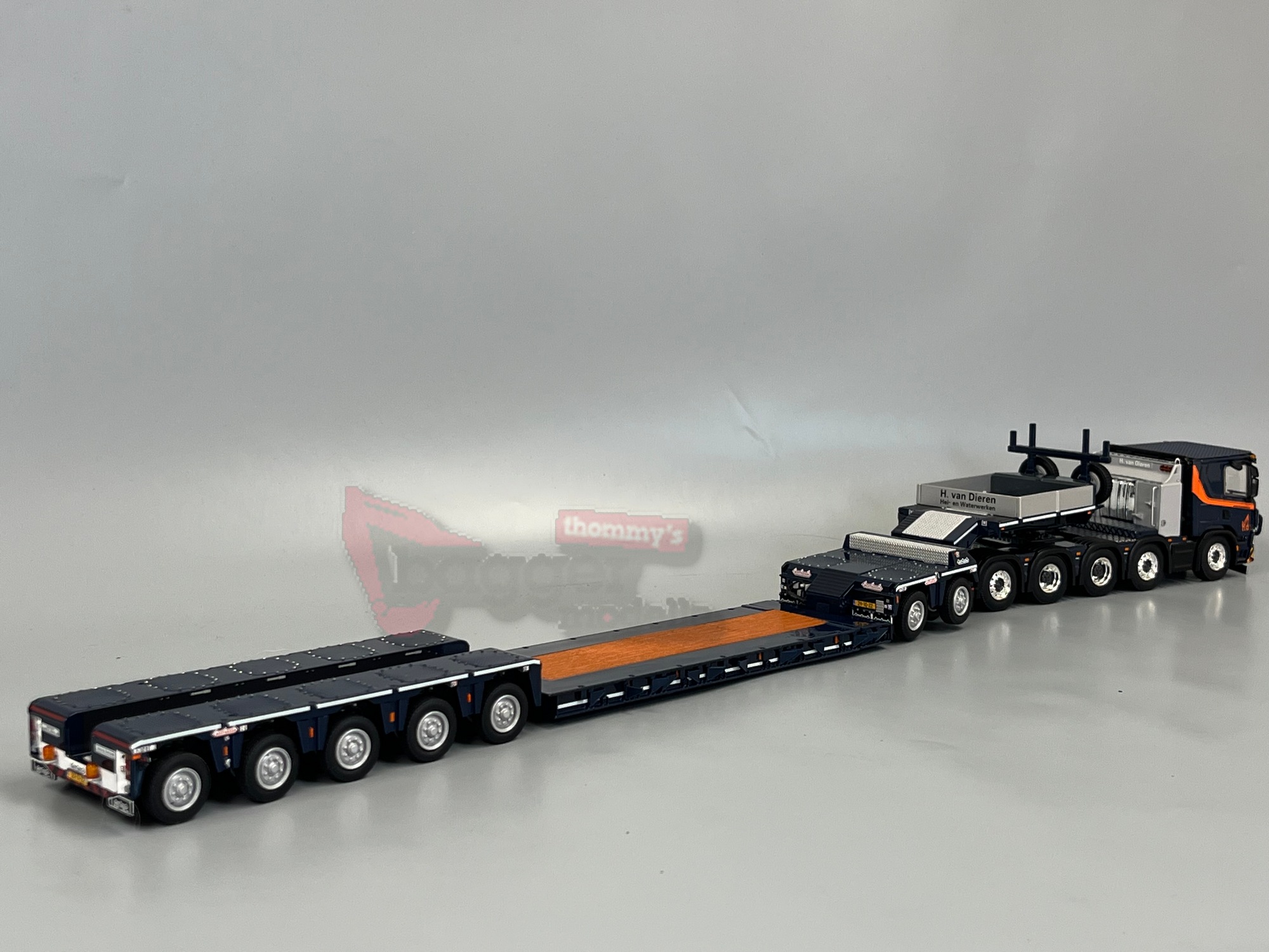 01-4877 -WSI - SCANIA P LOW CP20 10x4 Tieflader mit Dolly, 2- bis 5-achsig - H. van Dieren - NL