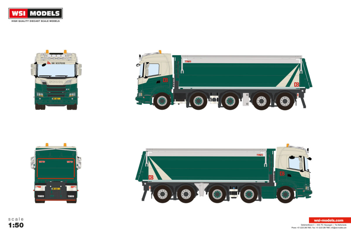 01-5318 - WSI - Scania G Normal CG17N 10x4 Solo Kipper - DB Kiepers - NL