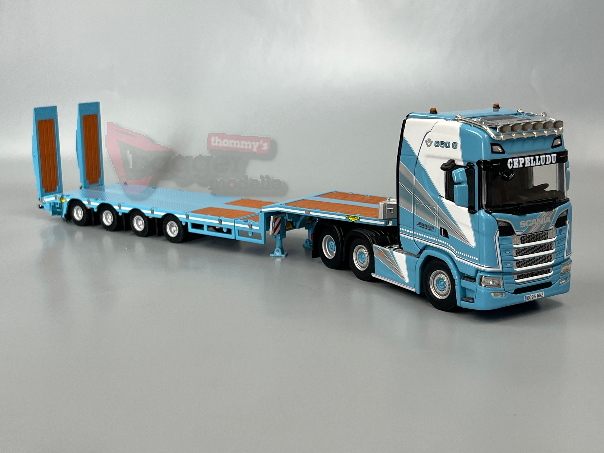 01-5147 - WSI - Scania S Highline 6x2 mit 4achs Semitieflader - Cepelludo - ES