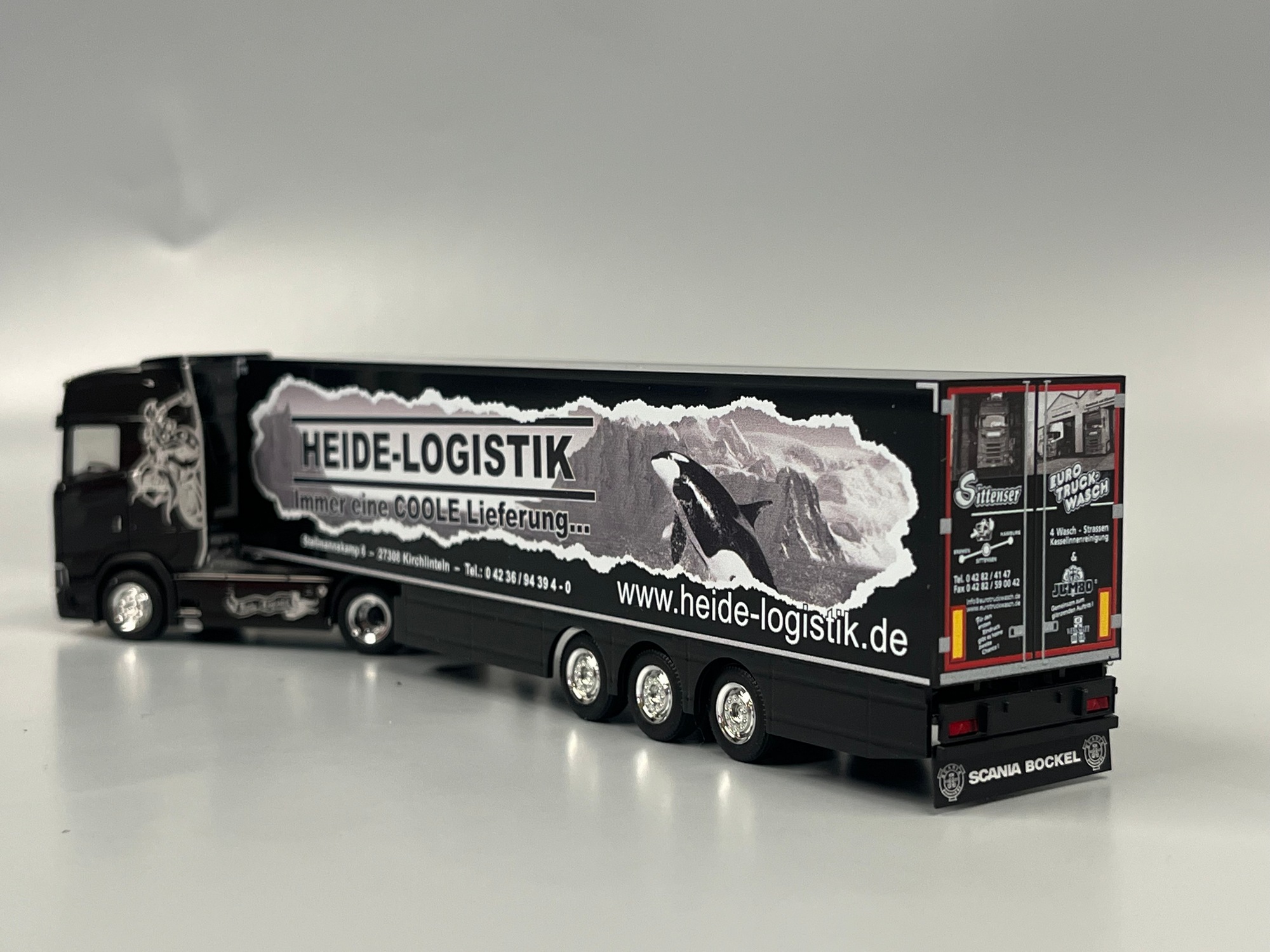 319386 - Herpa - Scania CS 20 HD Kühlkoffer-Sattelzug "Heide Logistik"