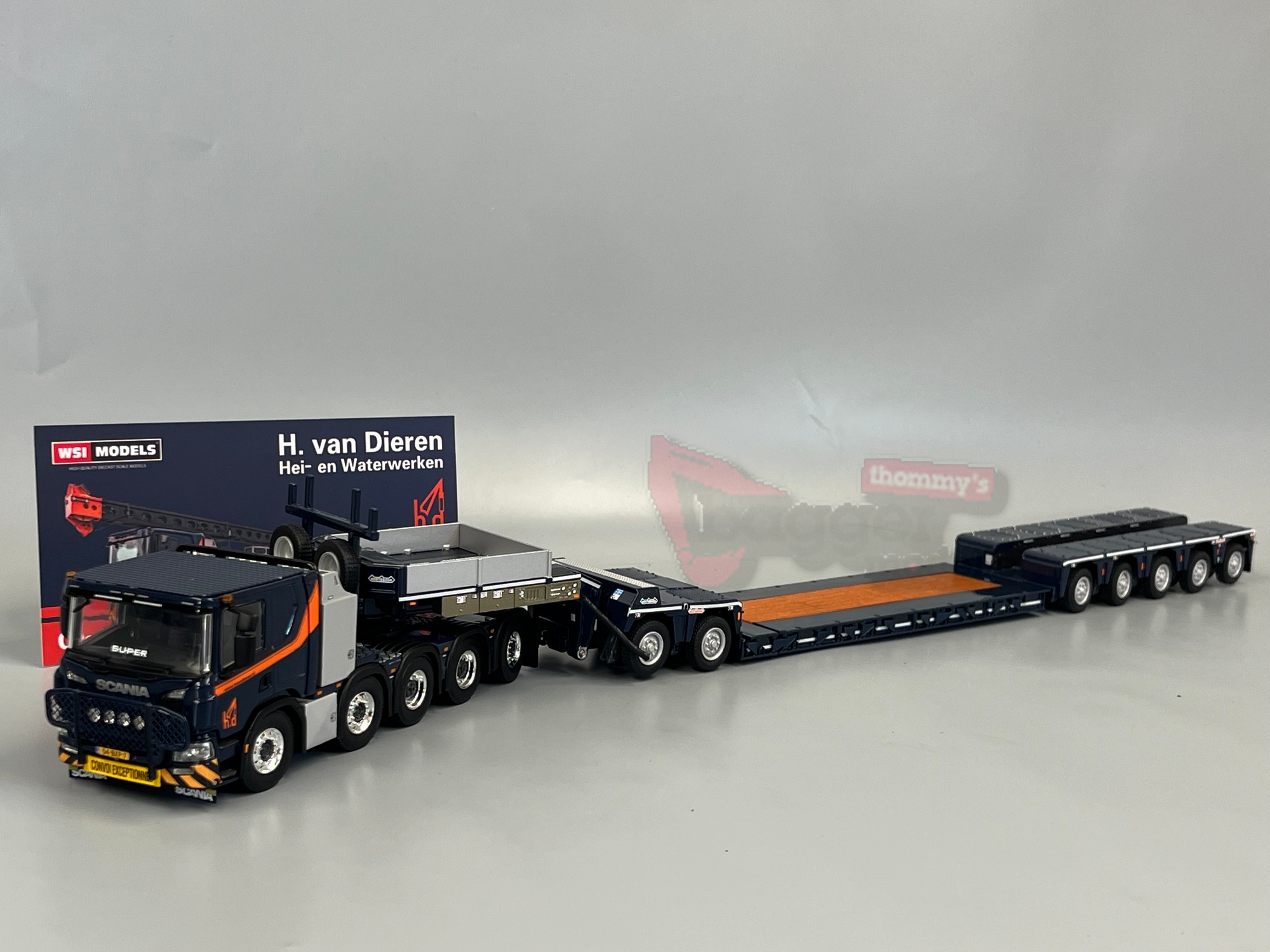 01-4877 -WSI - SCANIA P LOW CP20 10x4 Tieflader mit Dolly, 2- bis 5-achsig - H. van Dieren - NL
