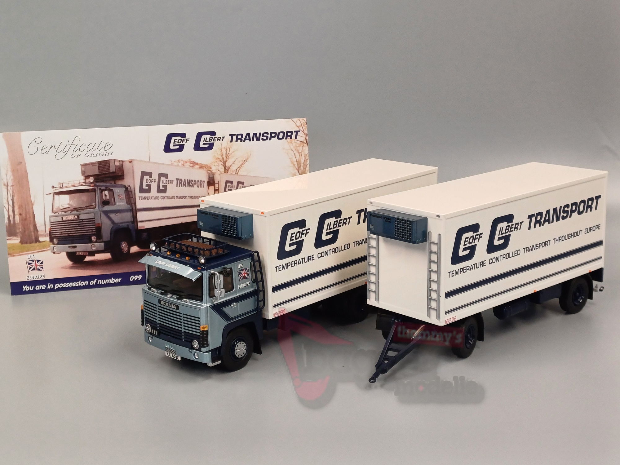 86509 - Tekno - Scania 141 LKW mit Anhänger "Geoff Gilbert"