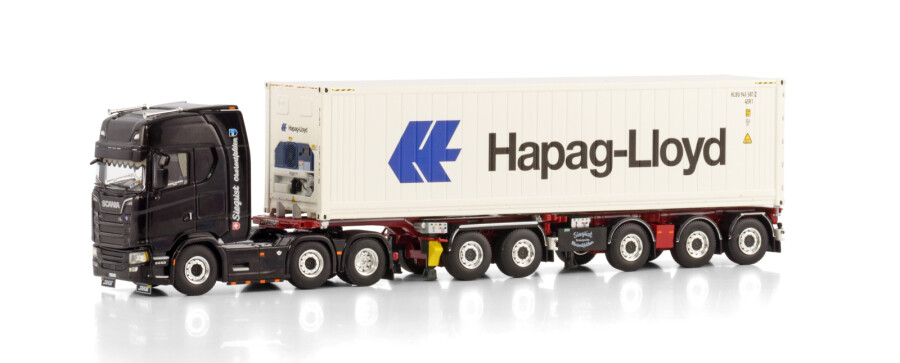 02-3359 - WSI - Scania S Highline CS20H Kombianhänger – 5 Ach + 40-Fuß-Kühlcontainer -Siegrist Thermoking Hapag Loyd- CH