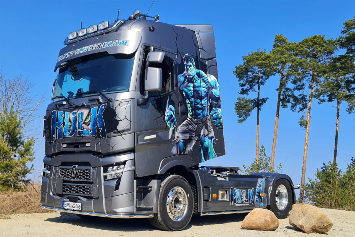 01-5243 -WSI - Renault T High Evo 2achs Zugmaschine "Popp Fahrzeugbau " HULK" DE