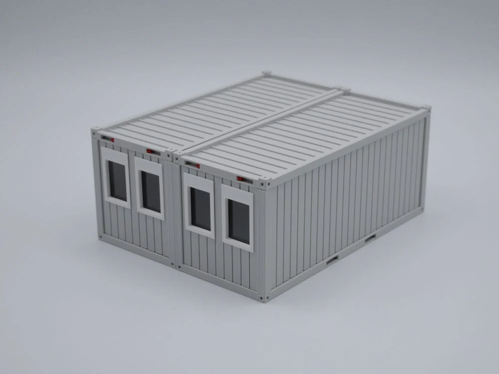 150580 -3D-Faktory - Doppel Bürocontainer - Baucontainer 1:50 lichtgrau