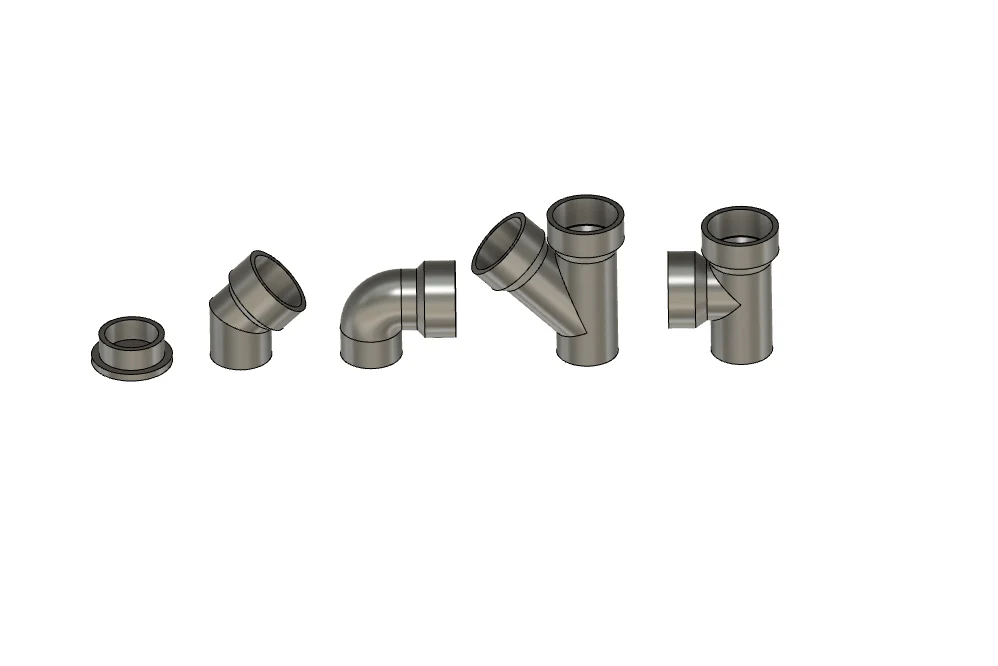 150119 -3D-Faktory -KG-Rohre DN200 - Rohre, Bögen und Abzweigungen - Maßstab 1:50 - Grün