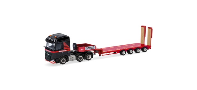 321518 -Herpa - DAF XG Semitieflade-Sattelzug "Mammoet NL