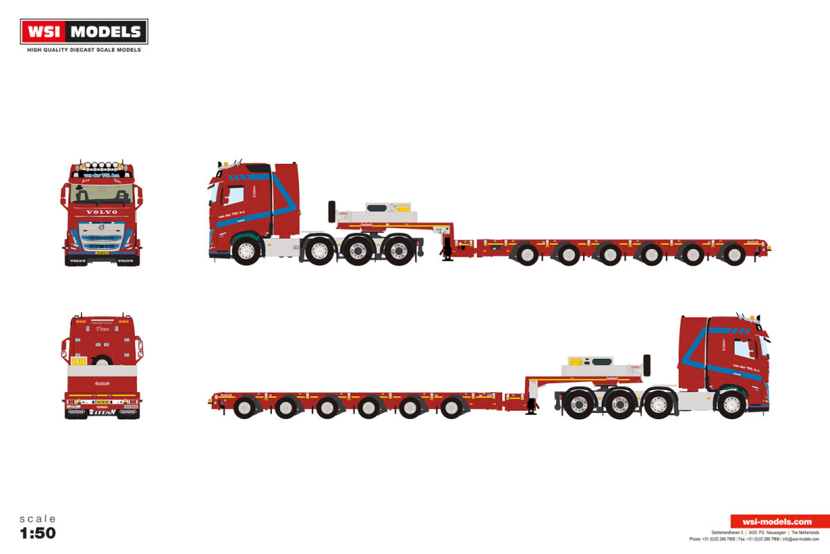 01-5304 -WSI - Volvo FH5 GL 4achs mit Manoovr Tieflader 6achs "Van der Tol"