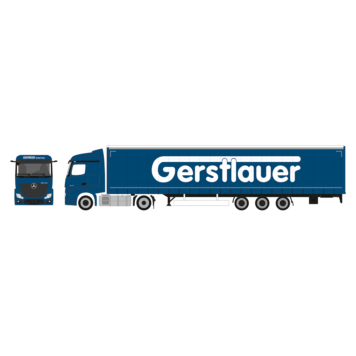 962544 - Herpa - Mercedes-Benz Actros `18 StreamSpace Lowliner-Sattelzug 15m "Gerstlauer"
