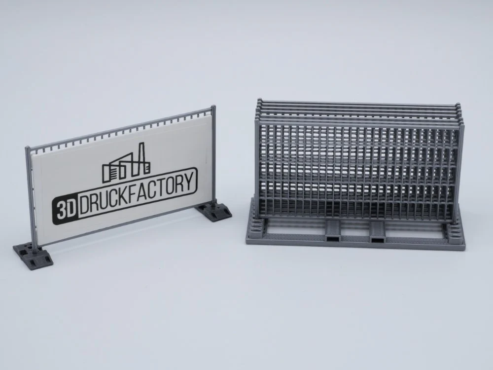 150058 -3D-Druckfactory - Bauzaun mit Transportgestell und Plane - Maßstab 1:50