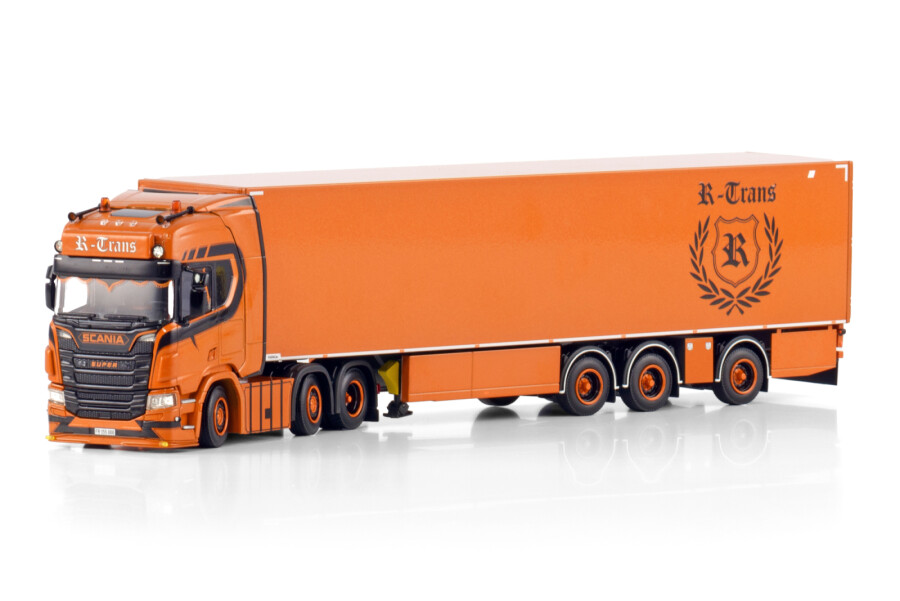 02-3509 - WSI - Scania R Highline CR20H  6X2 Doppellenker-Kühlauflieger - 3 Achs - R-Trans _CH