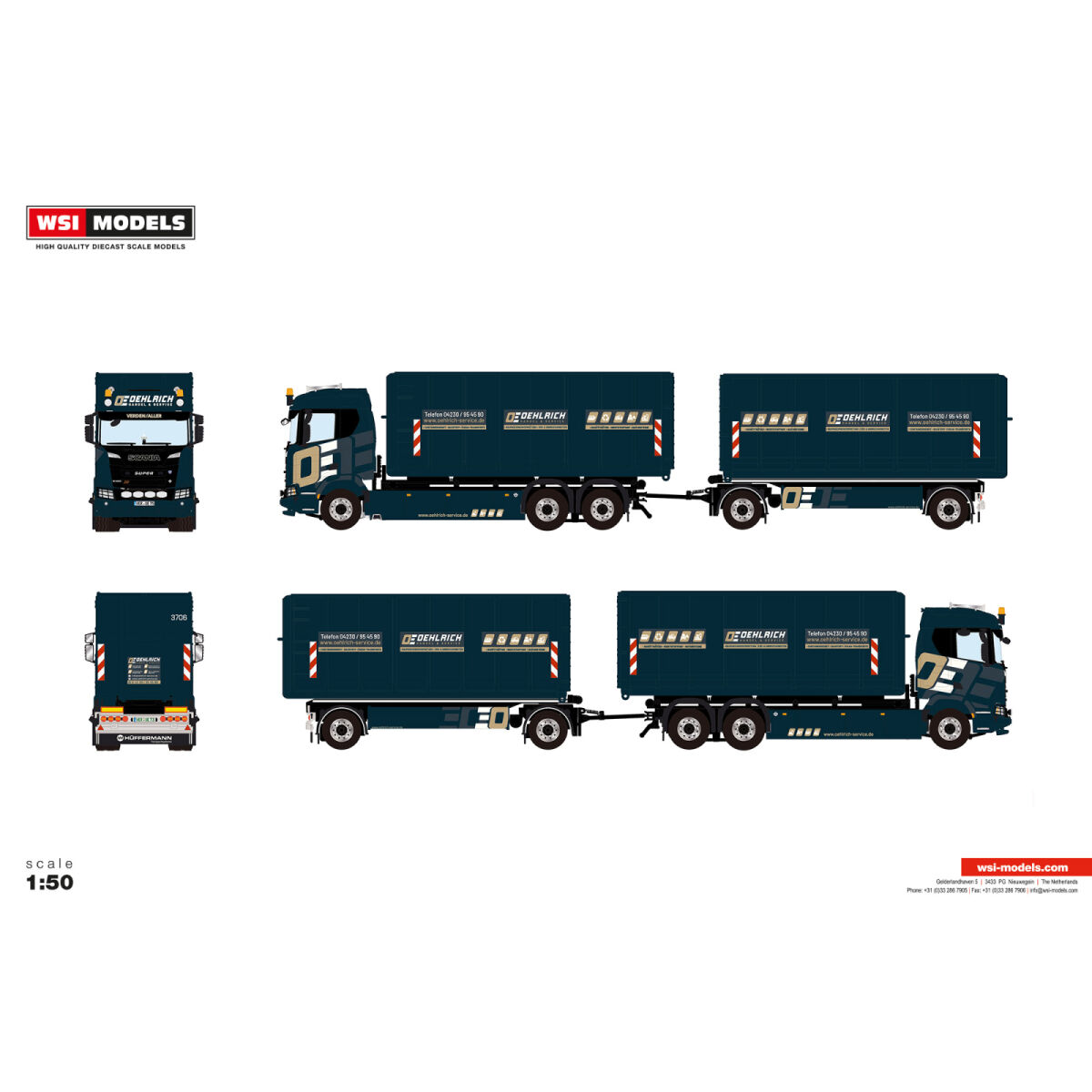 01-5423 - WSI - Scania R N 6x2 Abrollcontaineranhängerzug - Oehlrich - DE
