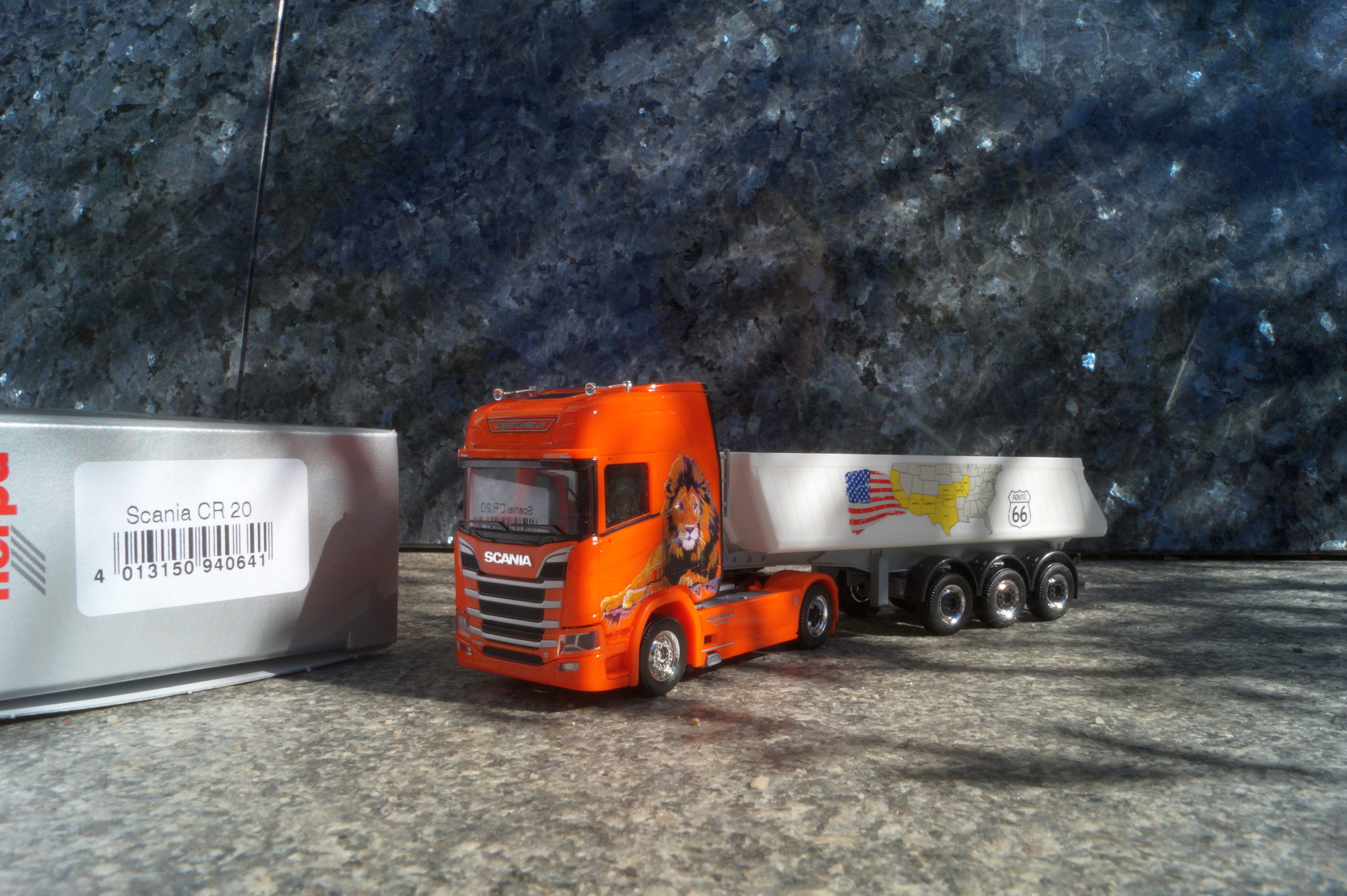 940641 - Herpa - Scania CR 20HD Kipp Sattelzug "Angelo Raetzo CH"