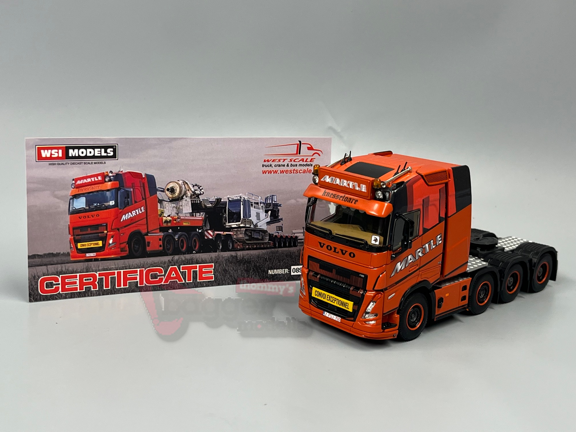 01-5052 - WSI - VOLVO FH 5 GL XL Tieflader mit Dolly 2achs - 5 achs "Martle "BE