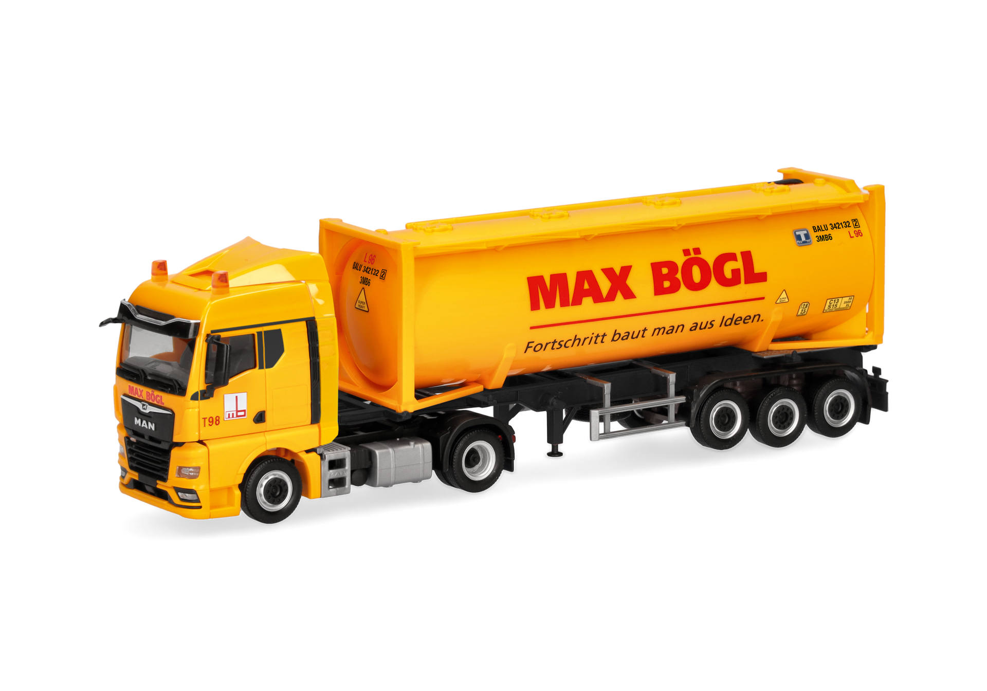 321938 -Herpa - MAN TGX GM 30ft Drucksilcontainer-Sattelzug "Max Bögl"