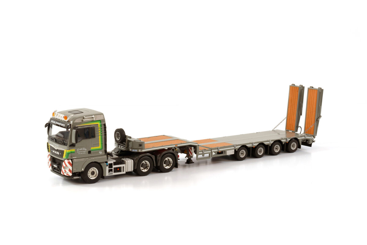 02-3054- WSI - MAN TGX XLX 6x4 EURO 6 6x4 Tieflader - 4 Achsen mit Rampen - P. von Arx; -CH