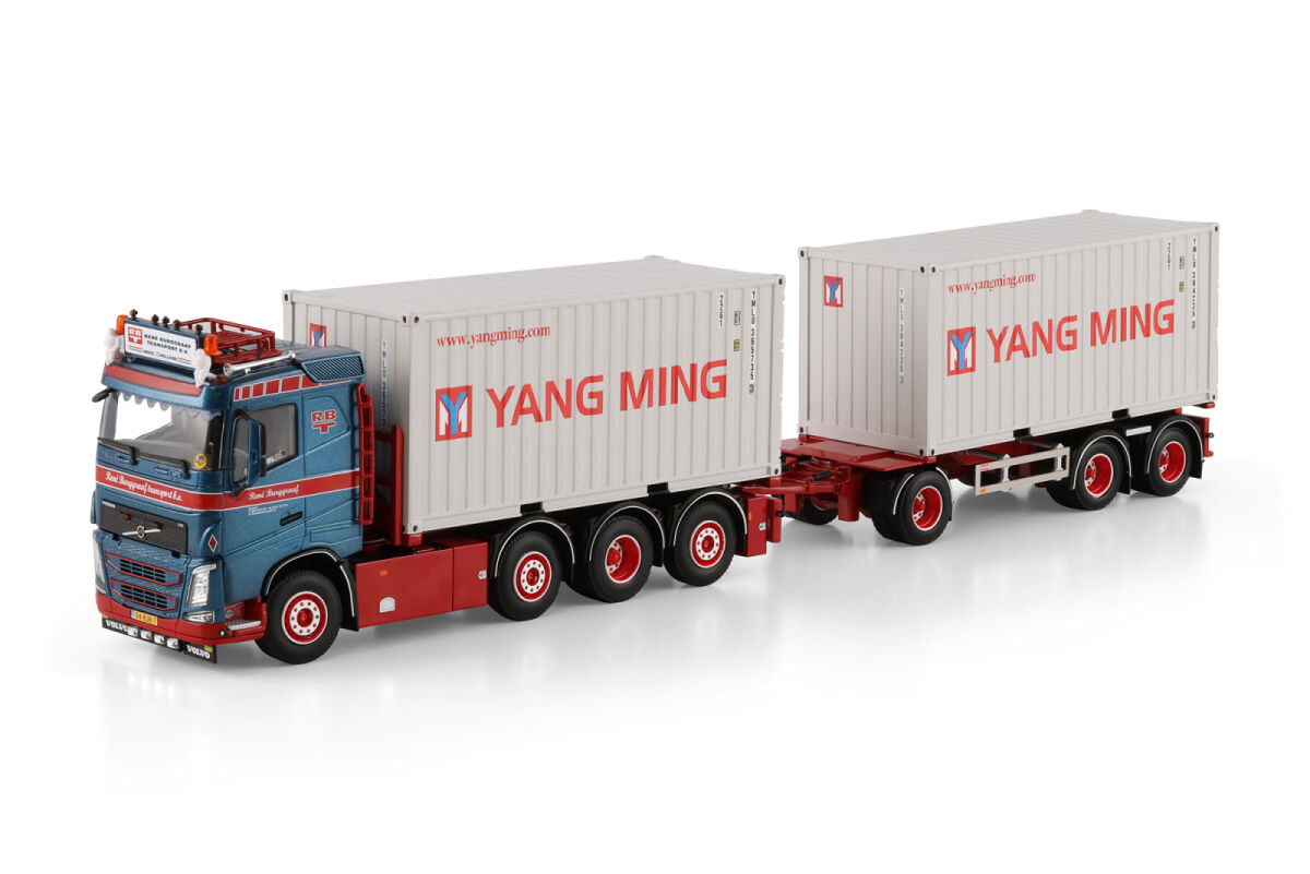 01-4900 - WSI - Volvo FH4 8x2 mit 3achs Anhänger & 2x 20ft Container - Burggraaf / Yang Ming - NL