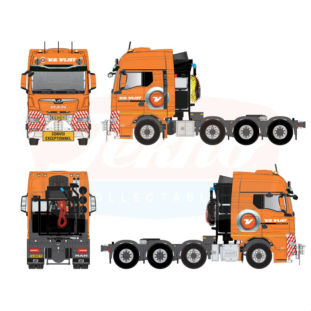 91633 - Tekno - MAN TGX GX 8x4 Schwerlastzugmaschine - Van der Vlist - NL