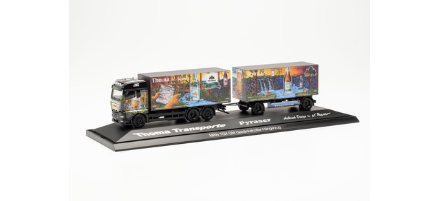 122207 - Herpa - MAN TGX GM Getränkekoffer-Hängerzug „Pyraser II /Thoma Transporte“