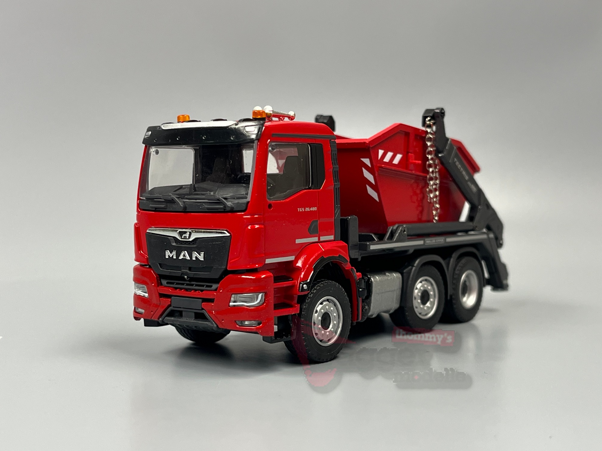 81264 - Conrad - MAN TGS NN 26.480 6x2 Meiller Tectris AK18 Absetzkipper, rot