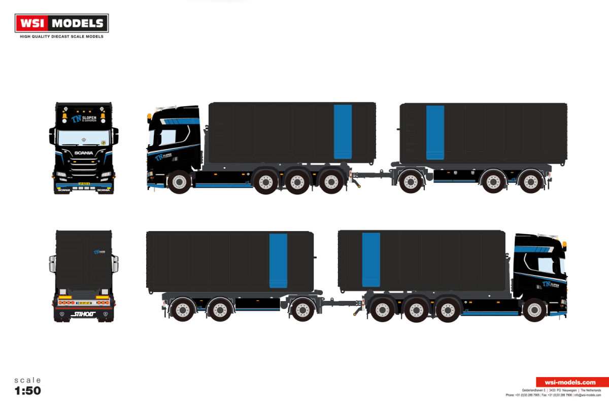 01-5428 - WSI - Scania R Highline Abrutschcontaineranhängerzug - TN Slopen&Saneren - NL