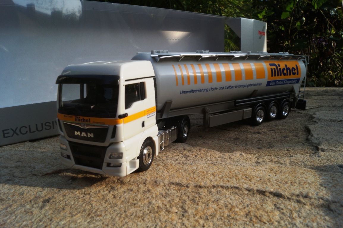 929127 -Herpa - MAN TGX XLX Kippsilo-Sattelzug "Michel Bau GmbH"