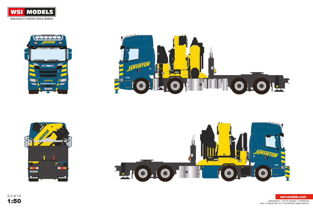 01-5405 -WSI - Scania R Highline CR20H 8x4 mit Palfinger PK 165002  TEC 7 und Spitze "Havator" FI