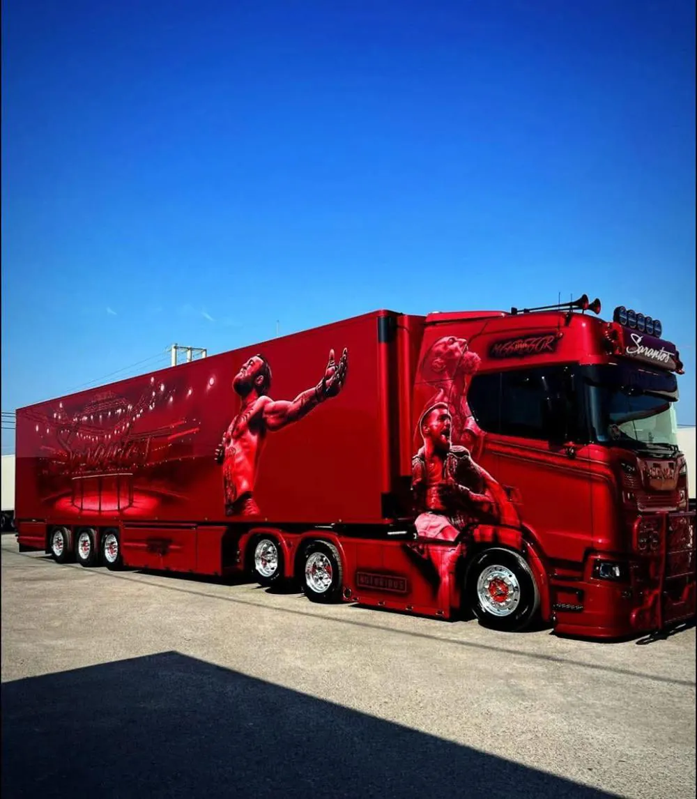 90152 - Tekno - Scania NGS Highline 6x2 mit 3achs Kühlauflieger - Sarantos - GR 