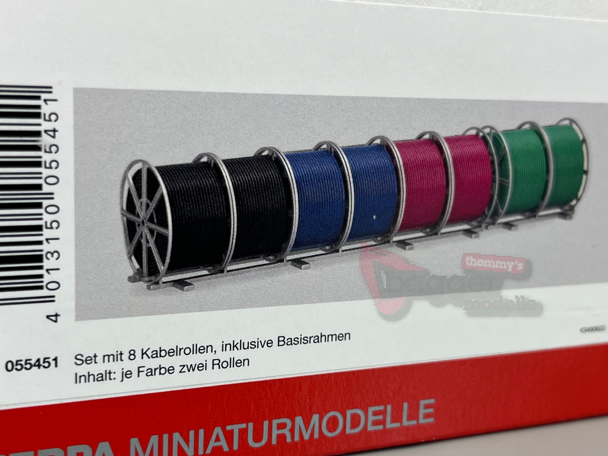 055451 -Herpa - Zubehör: Set mit 8 Kabelrollen und Basisrahmen 1:87