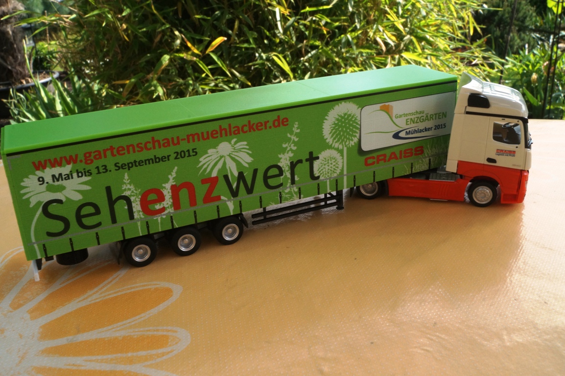919937 - Herpa- Mercedes Benz Actros Sattelzug " Craiss Gartenschau Mühlacker"
