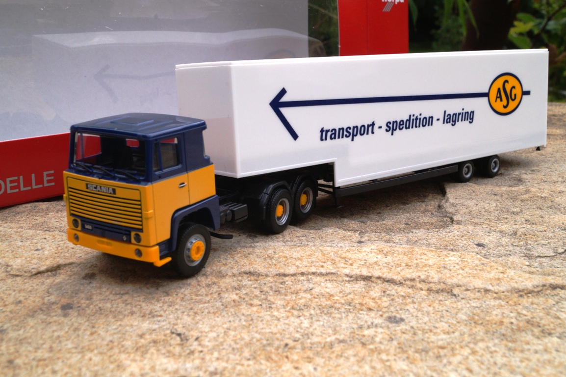 307321 - Herpa - Scania 141 Jumbokoffer-Sattelzug "ASG" (S)