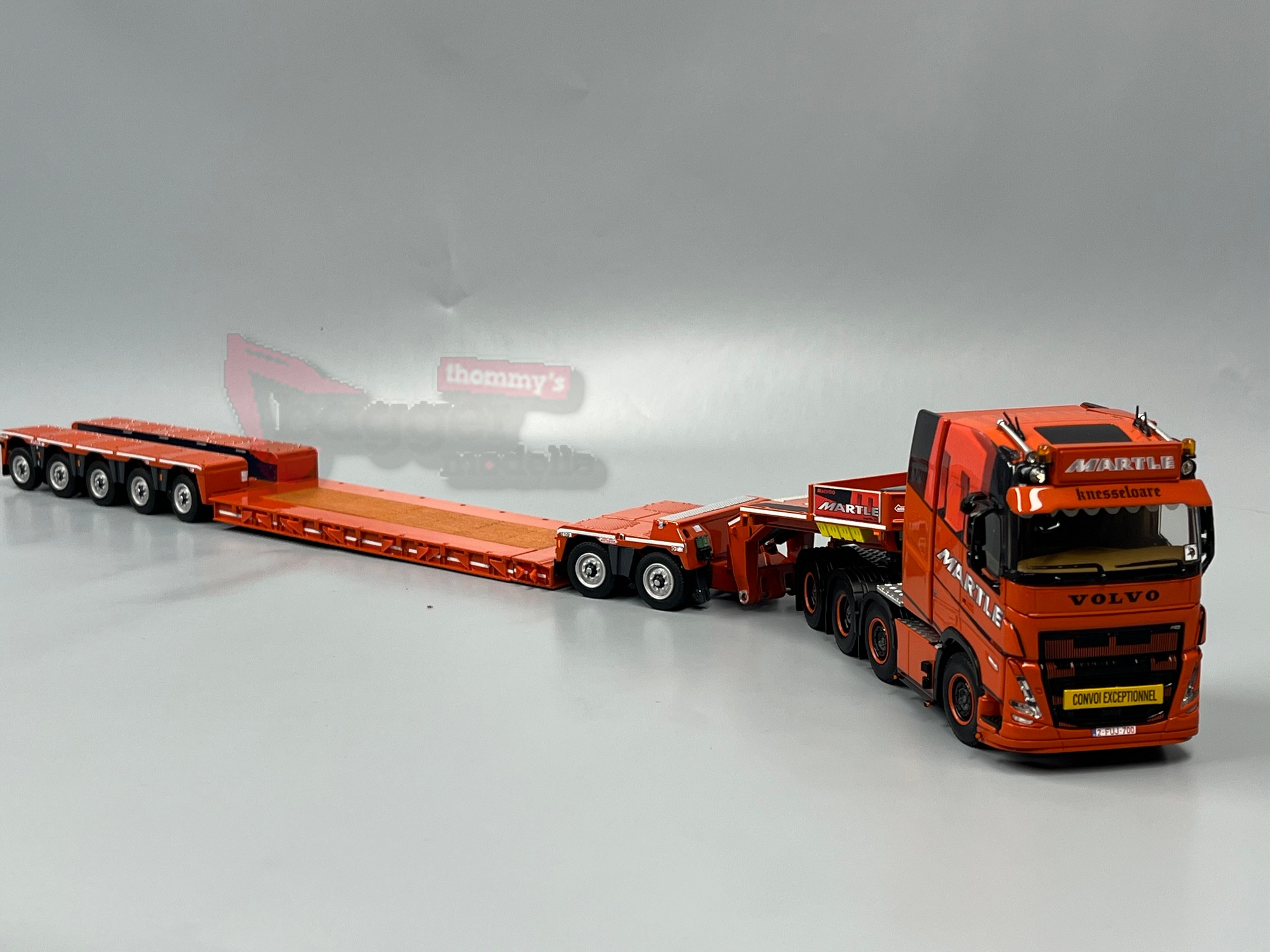 01-5052 - WSI - VOLVO FH 5 GL XL Tieflader mit Dolly 2achs - 5 achs "Martle "BE