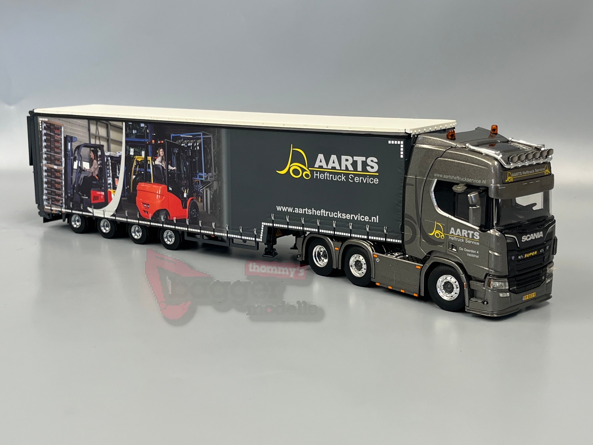 01-4908 - WSI - Scania CRR20H 6x2 mit 4achs Volumenauflieger - Aarts Heftruck Service - NL