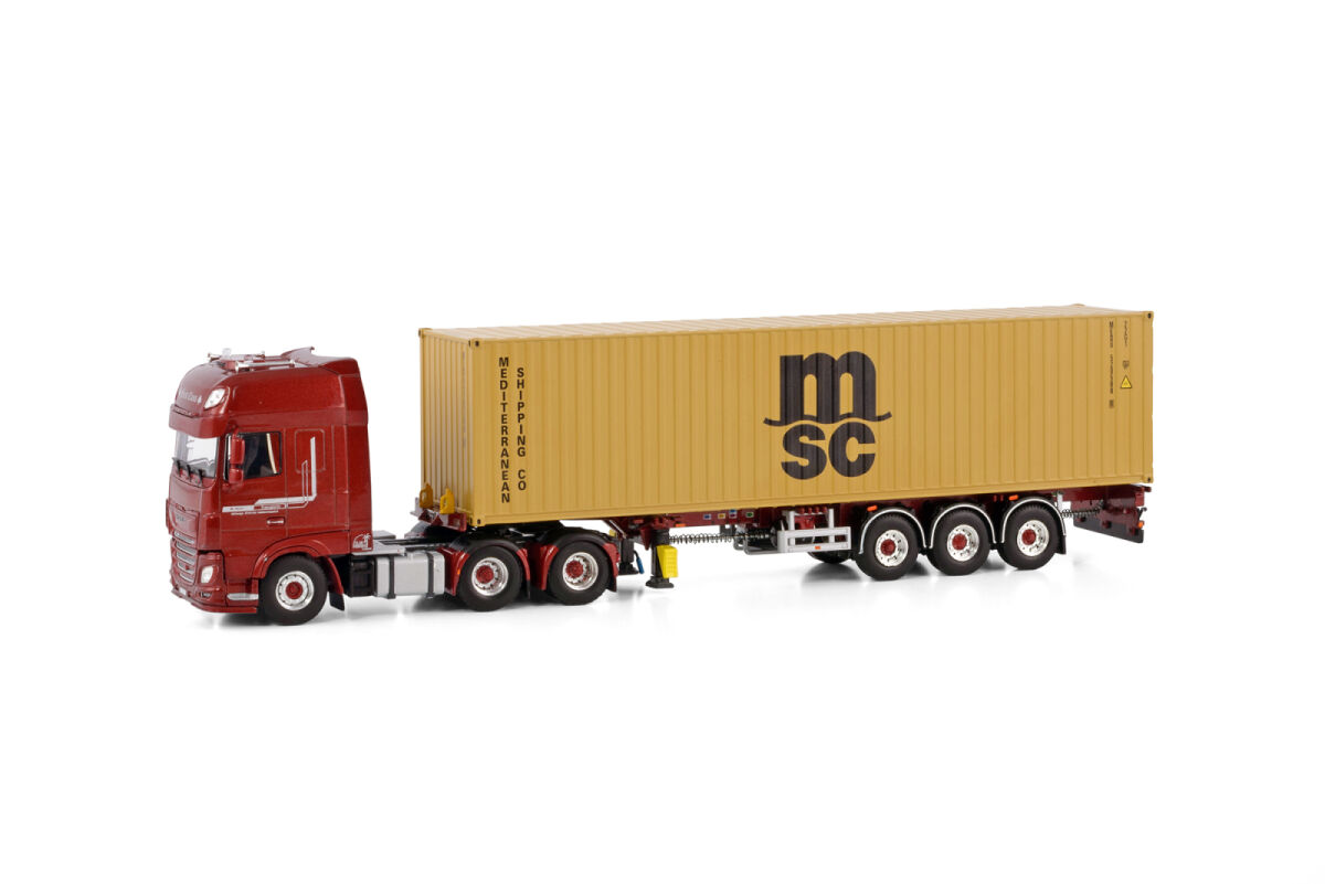 02-3275 - WSI -  DAF XF SUPER SPACE CAB MY2017 6X2 TAG Achs Container Auflieger - 3 Achs + 40FT Container "Fürst MSC" -CH