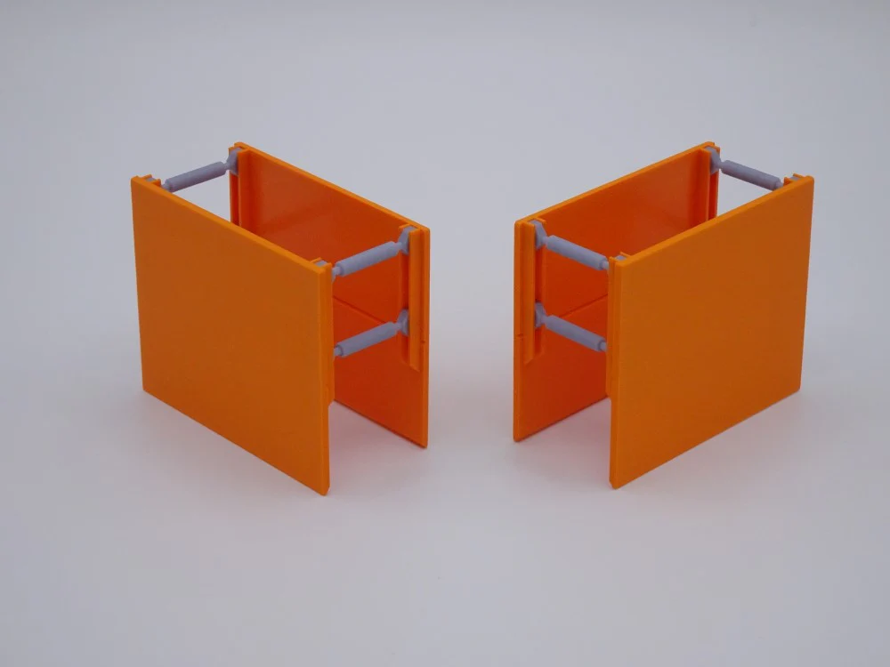 150122 - 3D-Druckfactory - Verbaubox / Verbaukasten - Maßstab 1:50 - 2 Stück - Platte 60x50 mm - Farbe orange
