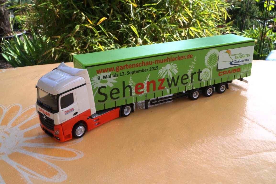 919937 - Herpa- Mercedes Benz Actros Sattelzug " Craiss Gartenschau Mühlacker"