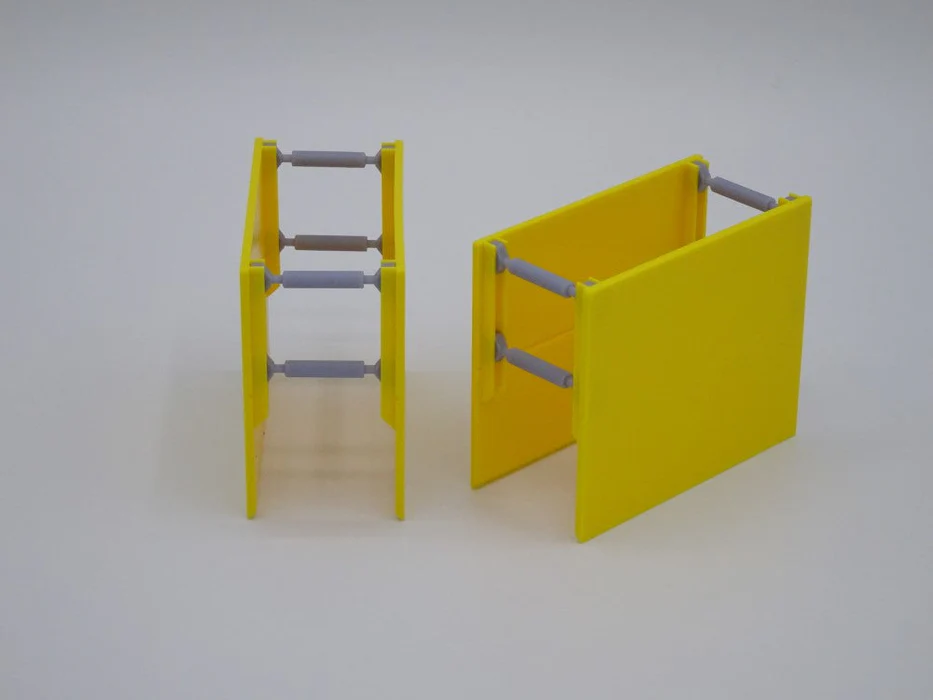 150120 - 3D-Druckfactory - Verbaubox / Verbaukasten - Maßstab 1:50 - 2 Stück - Platte 60x50 mm - Farbe gelb