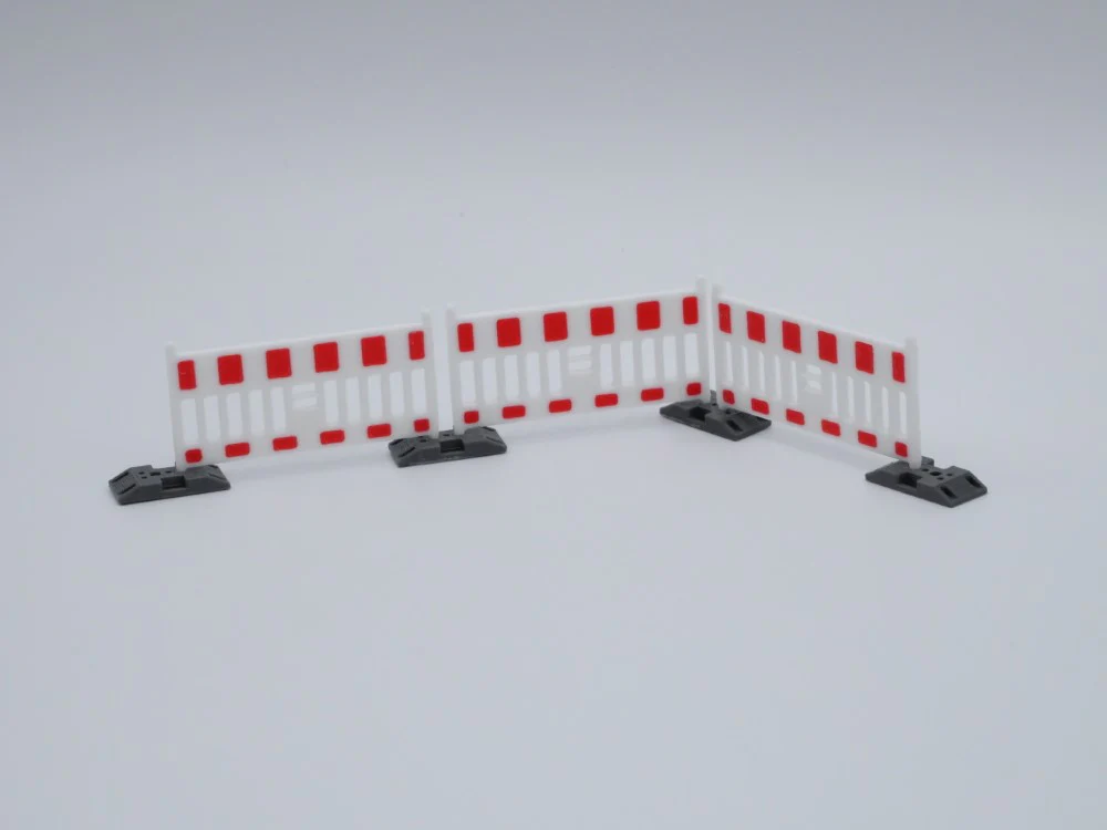 150053 - 3D-Druckfactory - Absperrschranke weiß/rot - Maßstab 1:50 - 8 Stück