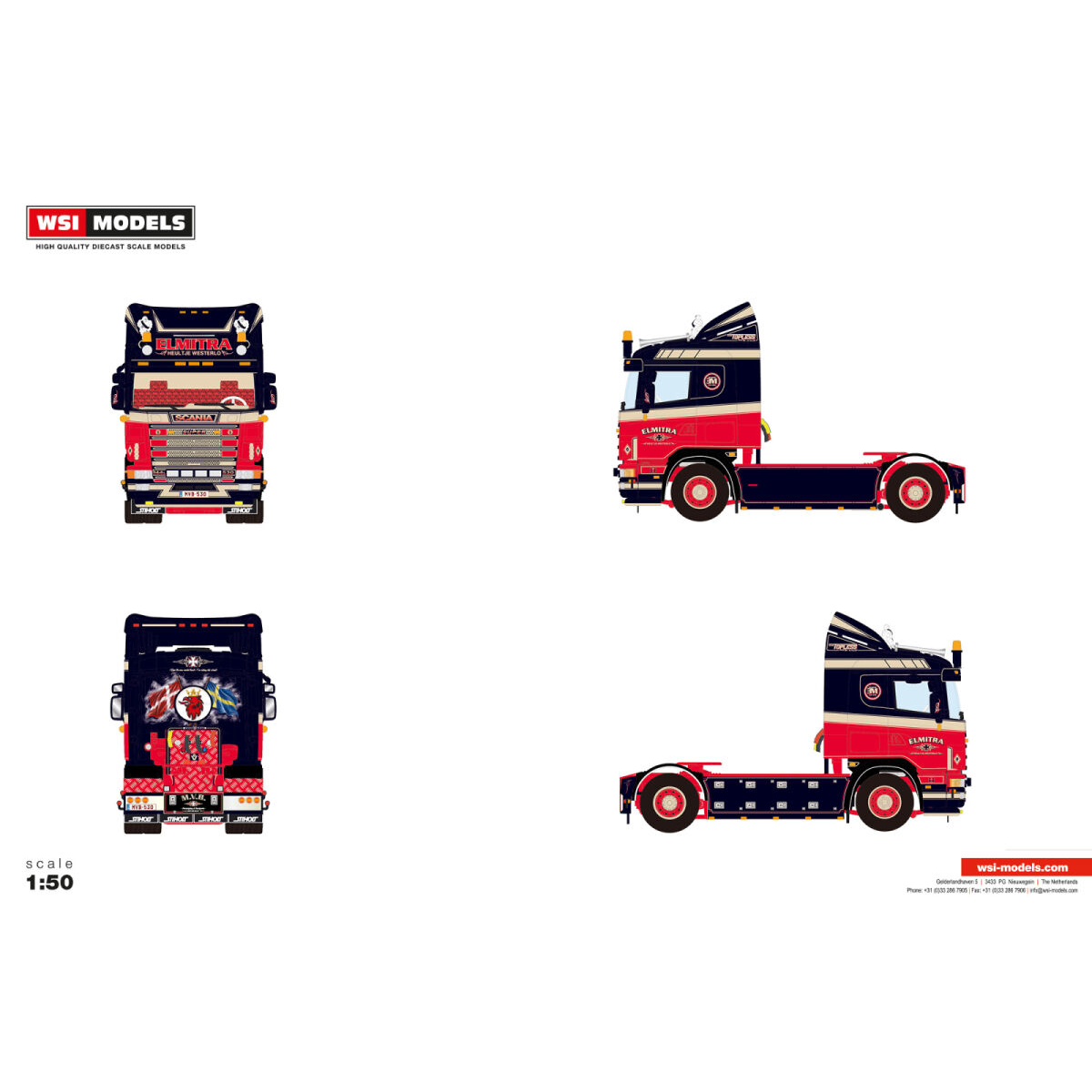 01-5398 - WSI - Scania 4 Serie Flachdach 4x2 Zugmaschine - Elmitra - BE