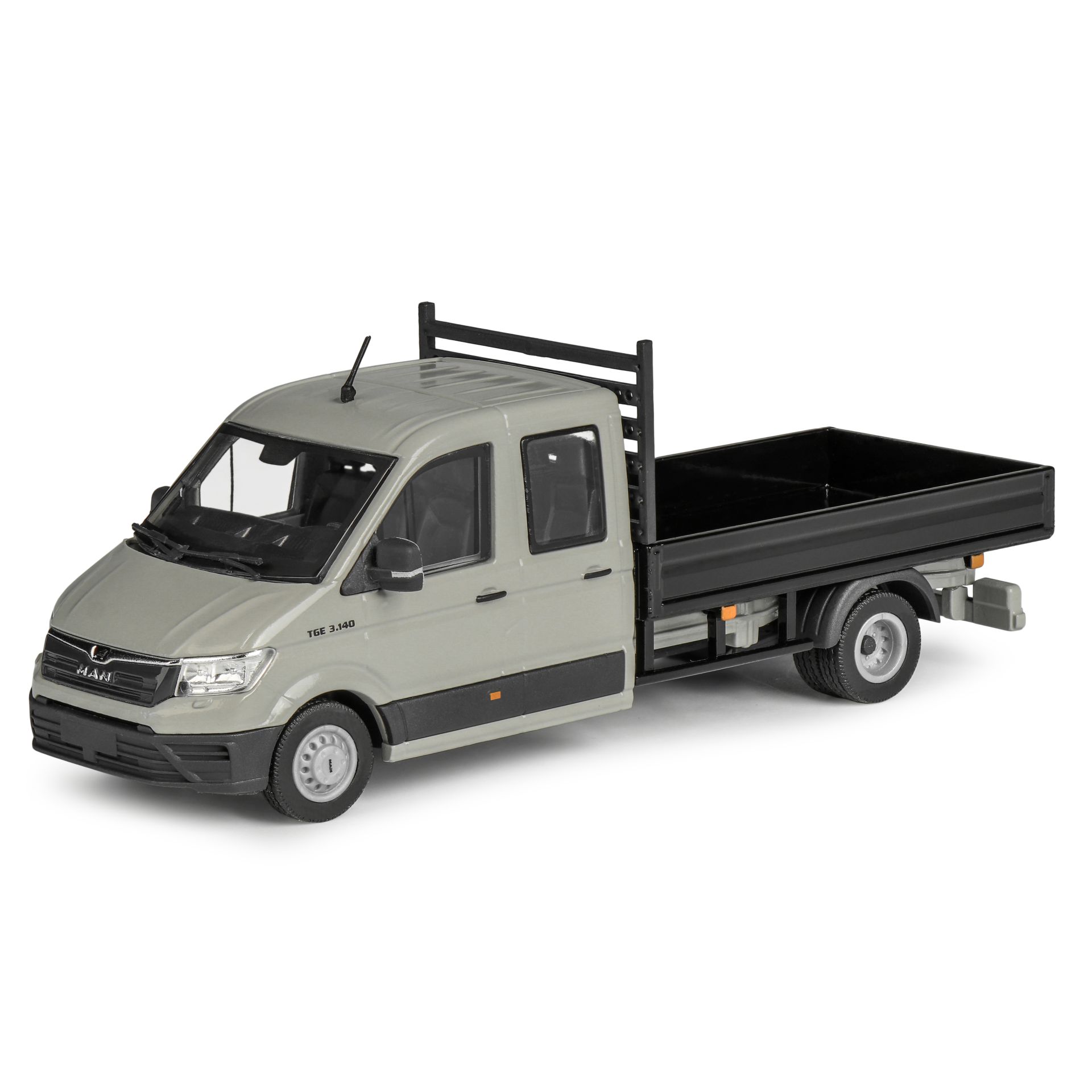 1616-6 -Conrad - MAN TGE Pritschenwagen mit Doppelkabine silber