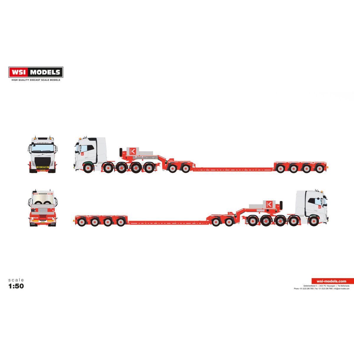 01-5527 - WSI - Volvo FH4 Globetrotter 10x4 mit 6achs Tieflader - Koole B.V - NL