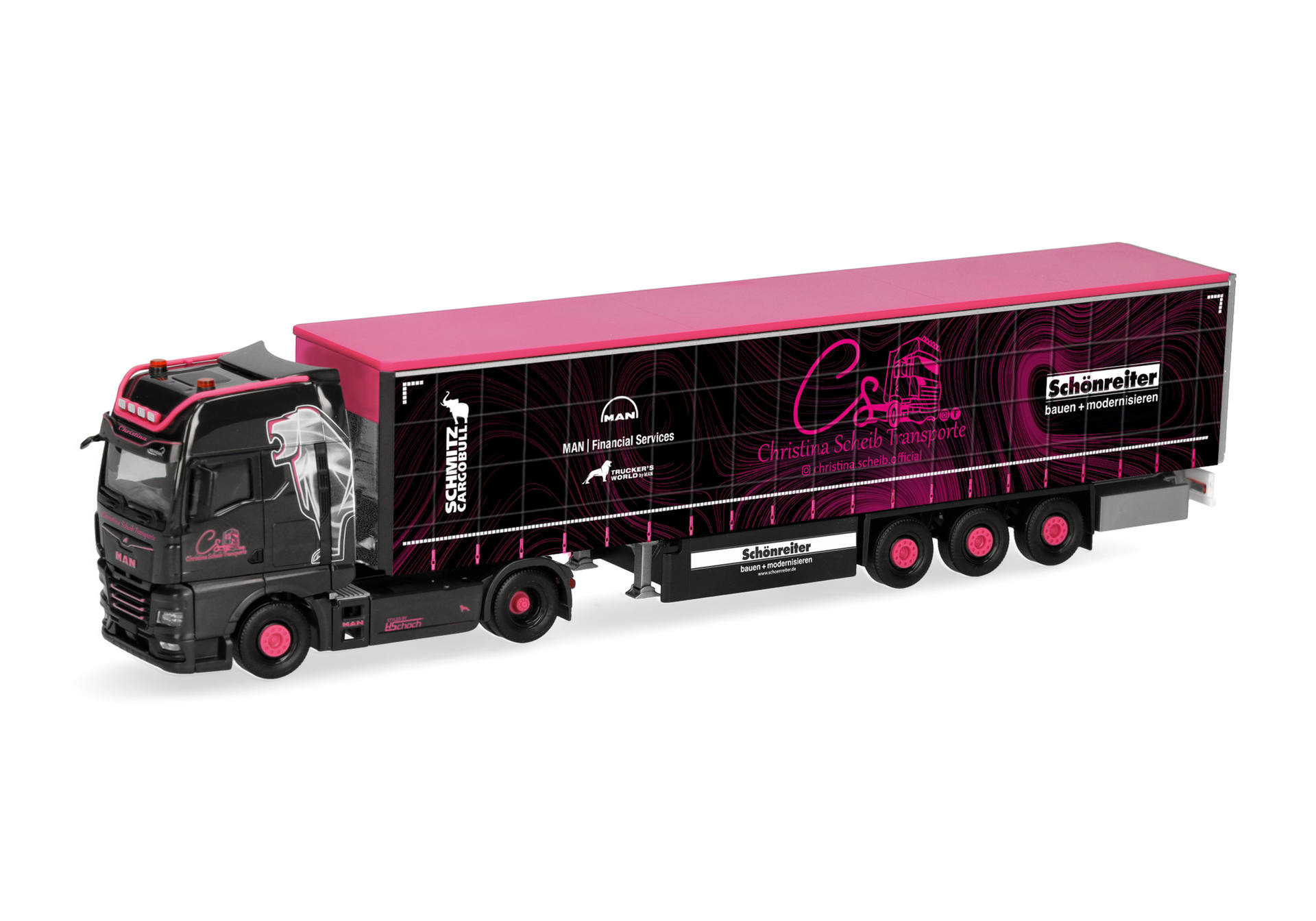 322003 -Herpa - MAN TGX GX Gardinenplanen-Sattelzug "Christina Scheib"