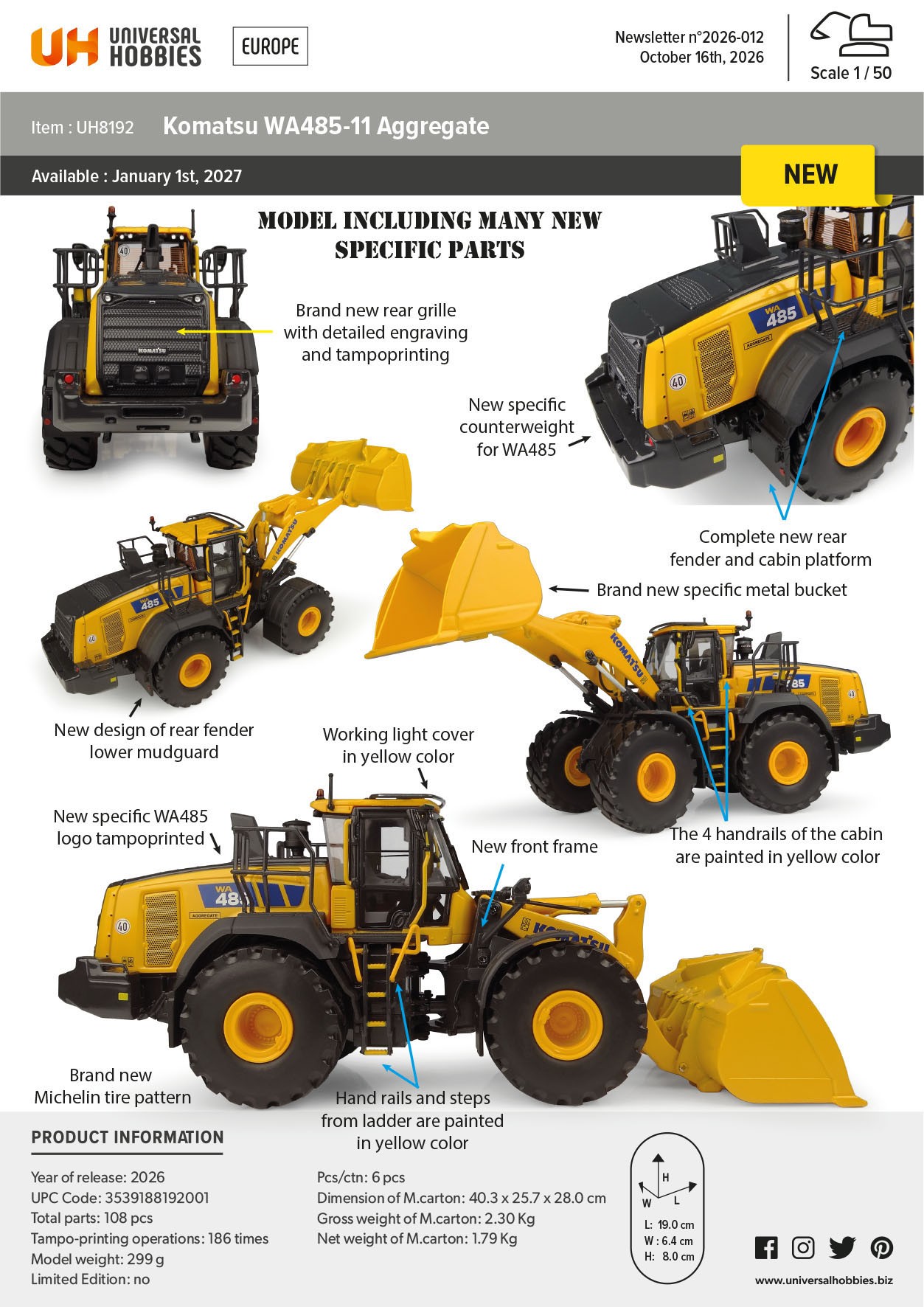 8192 -UH- Komatsu WA 485-11 Radlader Aggregate