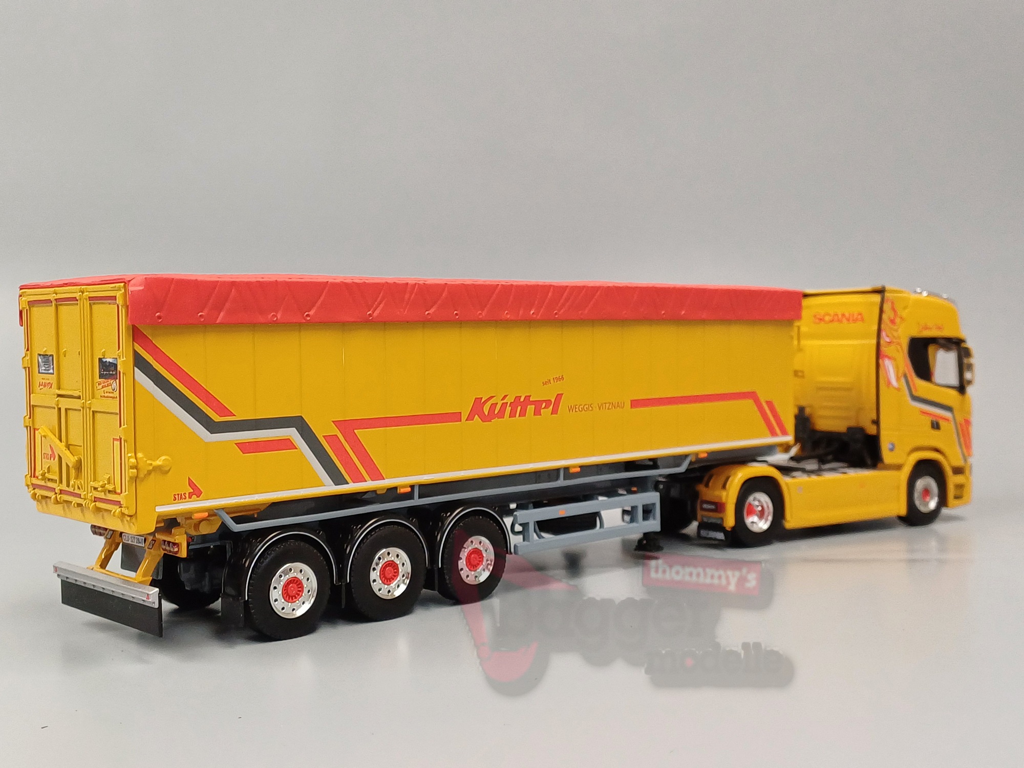 02-3432 - WSI - Scania Zugmaschine mit Grossvolumenkipper "Küttel Logistik " CH"