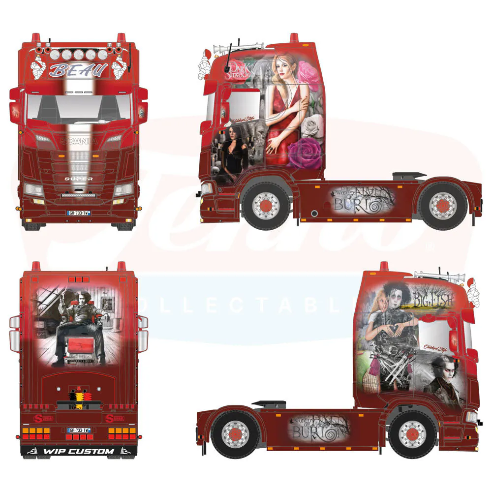 89427 -Tekno -Scania Next Gen S-Serie Highline 4x2 Zugmaschine " Beau Tim Burton"